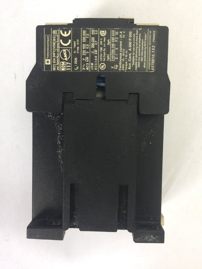 TELEMECANIQUE LP1D1210 CONTACTOR 600VAC 10HP 25A 3PH COIL 24VDC