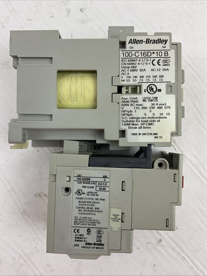 ALLEN BRADLEY STARTER (100-C16D*10 SER B COIL 24VDC + 193-EEBB 0.2-1.0A SER C)