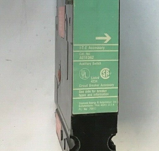 ITE A01ED62 AUXILIARY SWITCH  250V 60HZ 15A 1/3HP