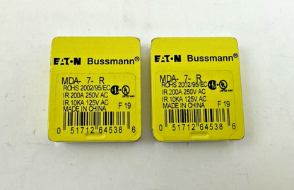 EATON BUSSMANN MDA-7-R TIME-DELAY SLOW-BLOW FUSE 7A 250V PACK OF 5 LOT OF 2