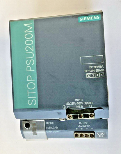 SIEMENS 6EP1334-3BA00 POWER SUPPLY 500V 50/60HZ