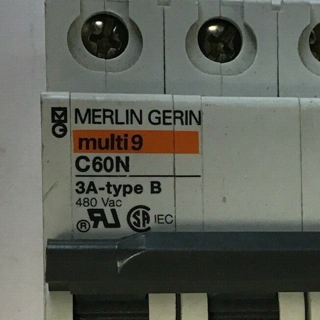 MERLIN GERIN multi9 C60N CIRCUIT BREAKER 3A-type B, 480VAC