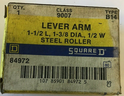 SQUARE D CLASS 9007 TYPE B14 LEVER ARM 1 1/2"L, 1 3/8"DIA, 1/2"W STEEL ROLLER