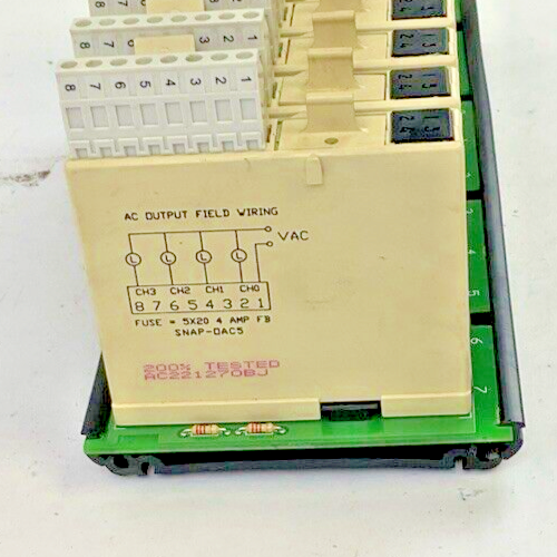 OPTO 22 SNAP8M W/ SNAP-OAC5(8) W/ SNAP B4  8 SLOT MODULE RACK