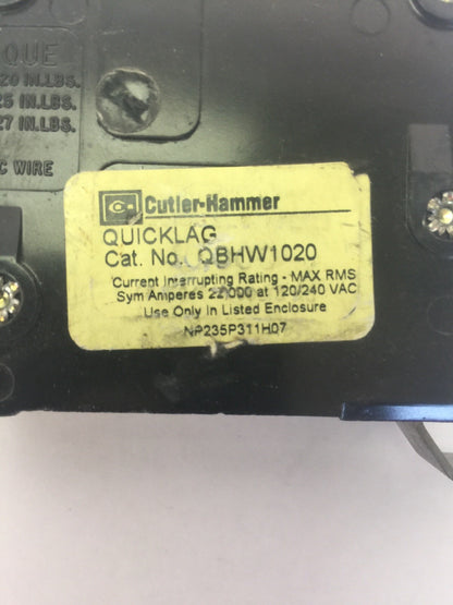 CUTLER HAMMER WESTINGHOUSE QBHW1020 CIRCUIT BREAKER 20A 120/240VAC 1P (LOT OF 4)