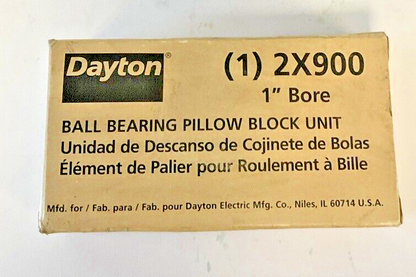 DAYTON 2X900 BALL BEARING PILLOW BLOCK UNIT 2X900 1" BORE