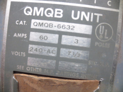 FPE / FEDERAL PACIFIC QMQB-6632 PANEL SWITCH - 240VAC, 60A, 3-POLE