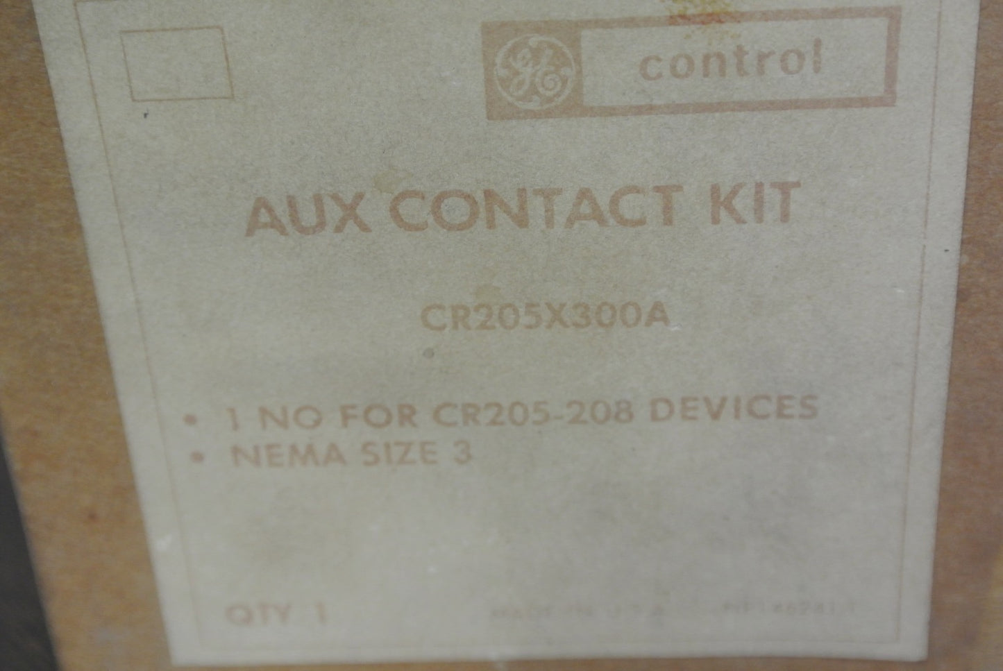 GE CR205X300A AUXILIARY CONTACT KIT - 1 N.O. for CR205-208 DEVICES - NEW SURPLUS