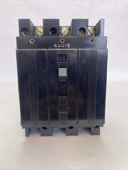 WESTINGHOUSE E3015 AB DE-ION CIRCUIT BREAKER 15AMP 240VAC 125/250VDC 3POLE