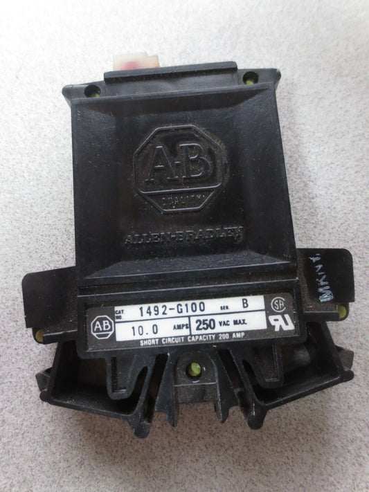ALLEN-BRADLEY 1492-G100 Ser. B CIRCUIT BREAKER 10A, 250VAC MAX