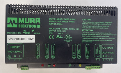 MURR ELEKTRONIK Y2415010401 DTBW SWITCHING MODE POWER SUPPLY MPS10-110/24 SINGLE