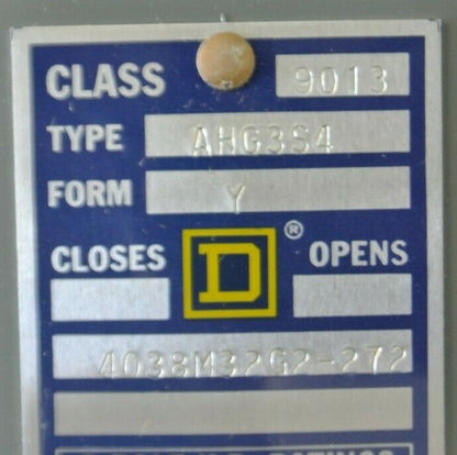 SQUARE D 9013 AHG-3 S4 PRESSURE SWITCH / CLOSE 425 / OPEN 500 / NEW SURPLUS