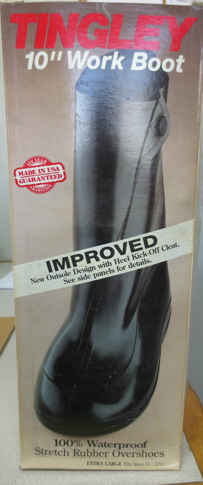 TINGLEY 1400 EXTRA LARGE (11 to 12-1/2) 10" WORK BOOT 100% WATERPROOF BLACK NEW