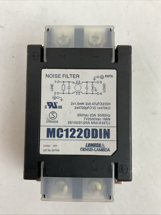 LAMBDA MC1220DIN NOISE FILTER 250VAC 20A 50/60HZ