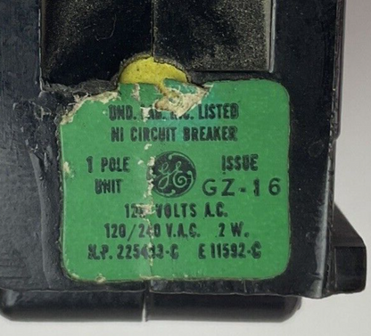 GENERAL ELECTRIC R115 CIRCUIT BREAKER 15A 1POLE 120/240VAC ***LOTOF9***