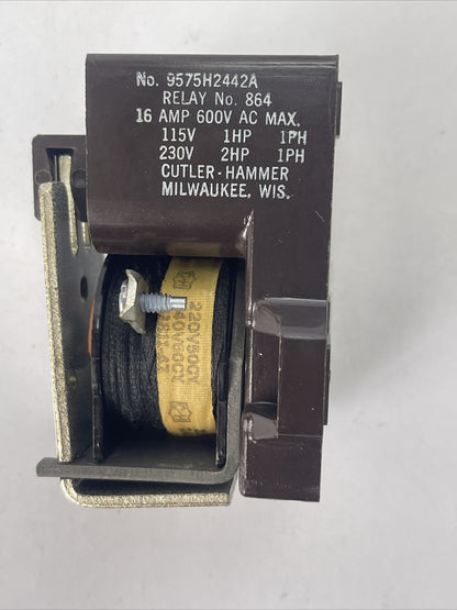 CUTLER HAMMER 9575H2442A RELAY NO 864 16A 600VAC 115V 1HP 230V 2HP COIL 220/240V