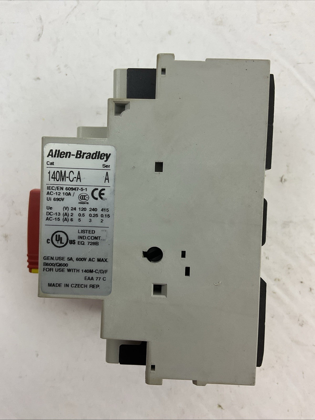ALLEN BRADLEY 140M-C2E-B10 SER C MOTOR PROTECTOR 0.63-1.0A 140M-C-A SER A 600VAC