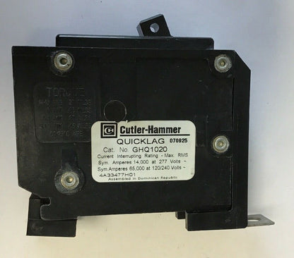 CUTLER HAMMER GHQ1020 QUICKLAG 20AMP CIRCUIT BREAKER 120/240VAC***LOTOF10***