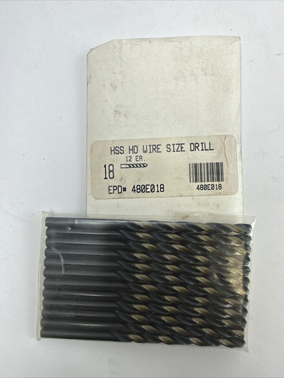 DRILLCO 480E018 HSS HD WIRE SIZE DRILL BIT SIZE 18 (PACK OF 12)