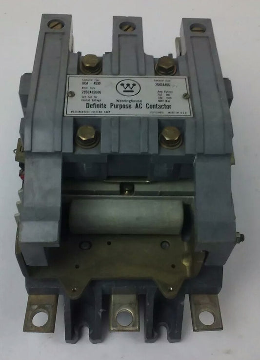 WESTINGHOUSE GCA4530 AC CONTACTOR, 600V MAX, FLA 260A-LRA 1500A, 120V COIL, USED