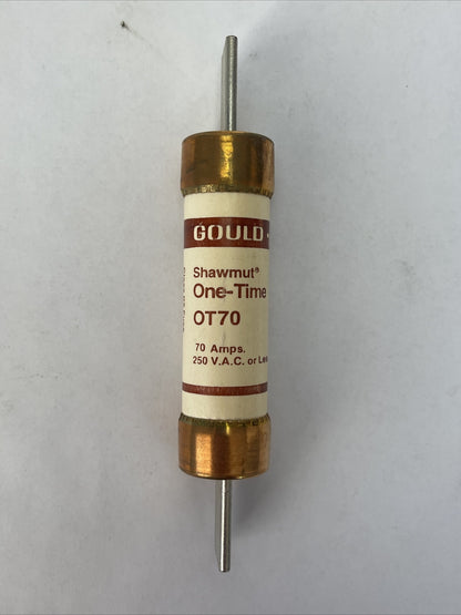 GOULD SHAWMUT OT70 ONE-TIME FUSE 70AMP 250VAC CLASS K5 (LOT OF 5)