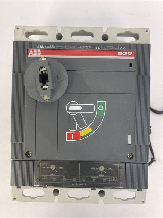 ABB S6N CIRCUIT BREAKER 600V 600AMP 3POLE SHUNT TRIP 24V