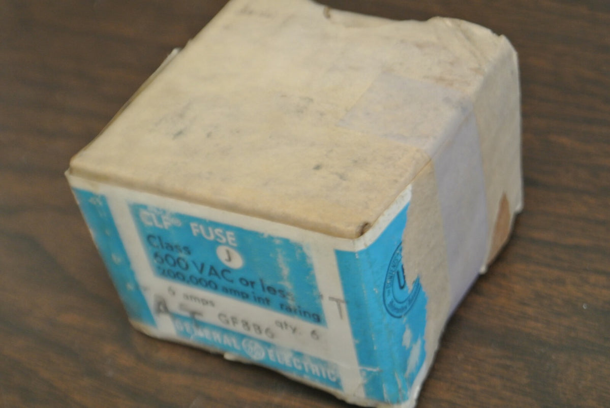 BOX of 6 GENERAL ELECTRIC GF8B6 CLASS J CLF® FUSE / 6A / 600V  NEW SURPLUS