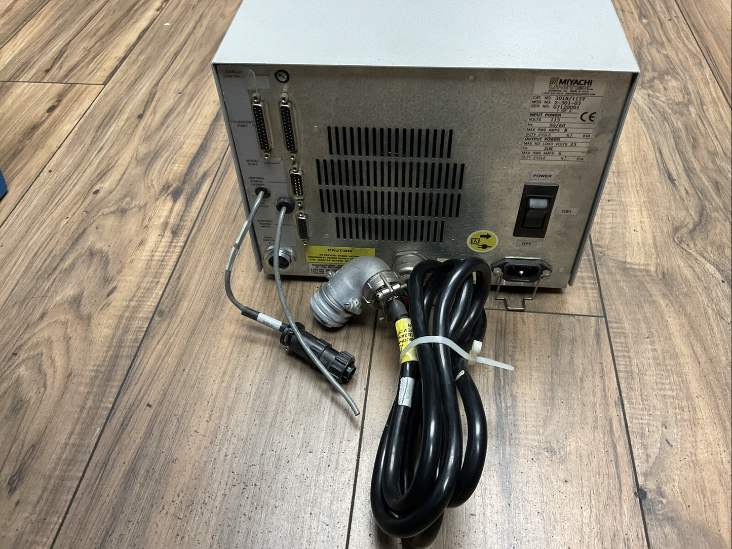MIYACHI 301H/115V INPUT 115VAC 8A OUTPUT 25V 6A MODEL 350 ELECTRONIC WELD HEAD