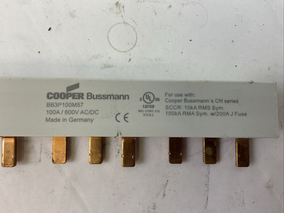 COOPER BUSSMANN BB3P100M57 25 INCHES 100A 600V FUSE BUSBAR CH SERIES