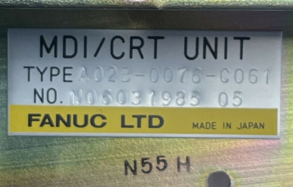 FANUC A02B-0076-C061 MDI/CRT UNIT OPERATOR PANEL