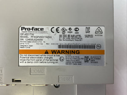 PRO-FACE GP-4501TW OPERATOR INTERFACE PANEL 24VDC