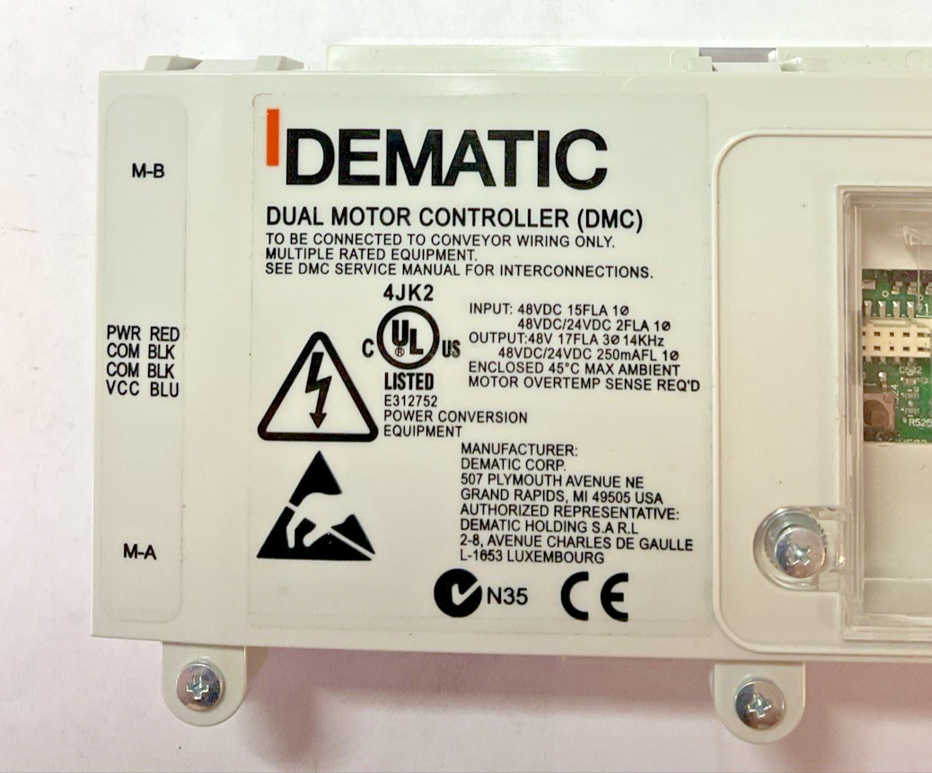 DEMATIC K041907AAA DUAL MOTOR CONTROLLER REV.AF 48VDC 14KHZ