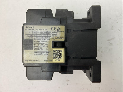 FUJI SC-N2 CONTACTOR 600VAC 30HP 60A COIL 100-110V 60HZ 100V 50HZ