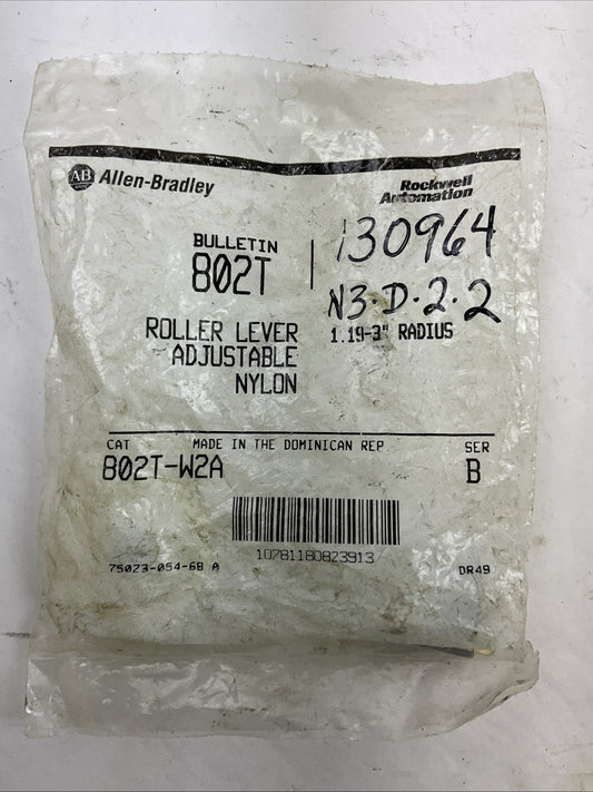 ALLEN BRADLEY 802T-W2A ROLLER LEVER ADJUSTABLE NYLON 1.19-3" RADIUS SER B