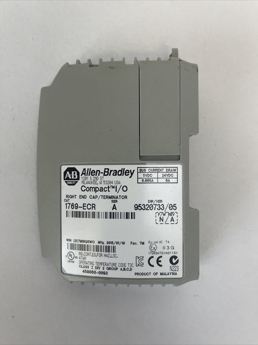 ALLEN BRADLEY 1769-ECR COMPACT I/O SER A RIGHT END CAP / TERMINATOR F/W REV N/A