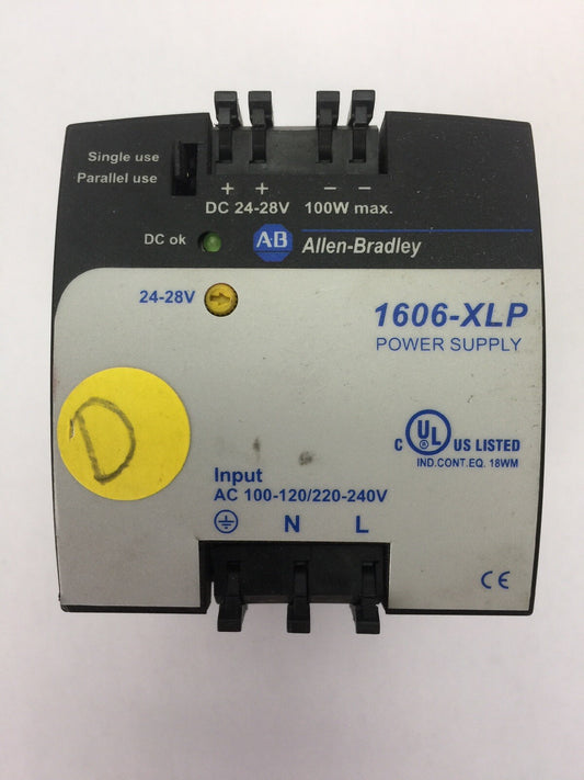 ALLEN BRADLEY 1606-XLP100E POWER SUPPLY OUTPUT 24-28VDC 4.2A POUT MAX 100W