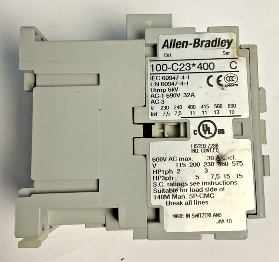 ALLEN BRADLEY 100-C23*400 CONTACTOR SER.C 600VAC 32A