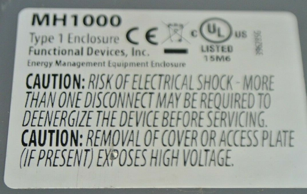 FUNCTIONAL DEVICES PSB100AB10 POWER SUPPLY + MH1000 ENCLOSURE / 24VAC-120VAC