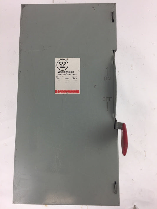 WESTINGHOUSE GFN323N SAFETY SWITCH 240 VAC 100 AMP TYPE 1 ENCLOSURE INDOOR