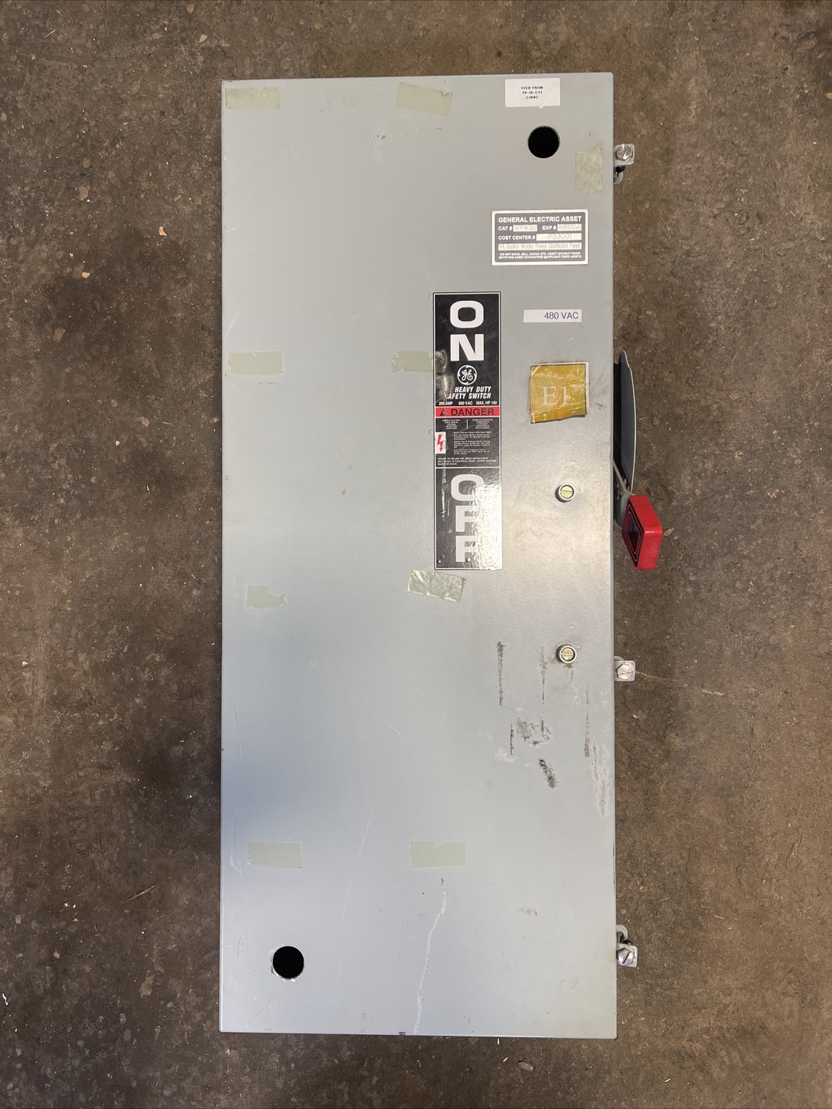 GE TH3364J MODEL 11 FUSIBLE SAFETY SWITCH 200A 600VAC 250VDC 150HP TYPE 1, 5, 12