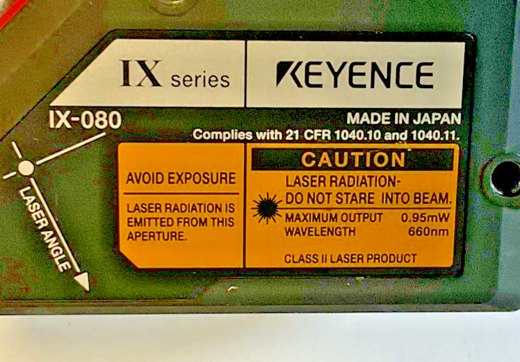 KEYENCE IX-080 LASER SENSOR HEAD 0.95MW 660MM