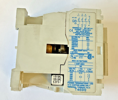 CUTLER HAMMER CE15ANS3AB CONTACTOR SIZE A  110/120V 50/60HZ SER.B1 7A