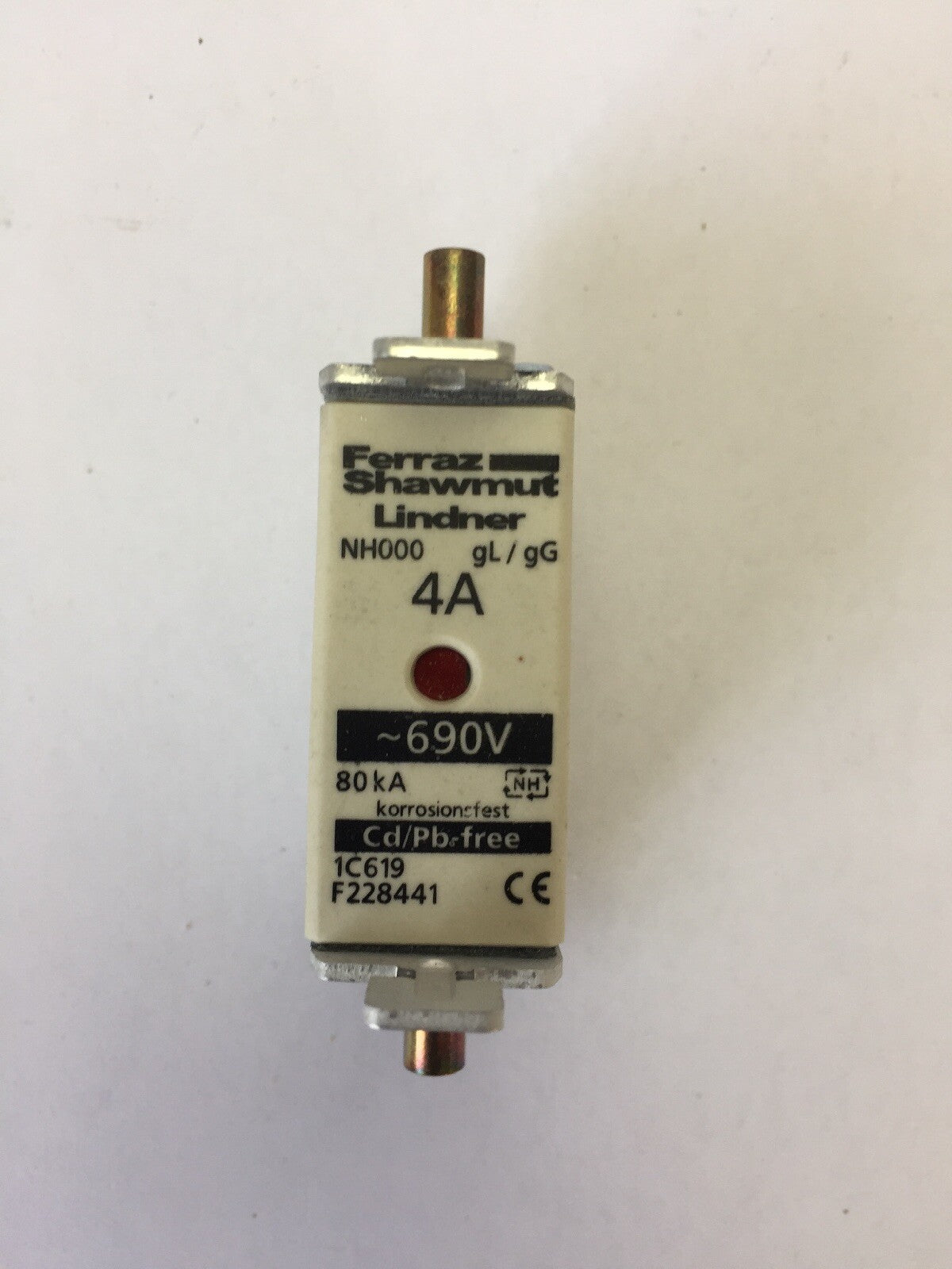 FERRAZ SHAWMUT LINDNER NH000 4A gL/gG 690VAC 80kA Cd/Pb FREE 1C619 F228441 FUSE