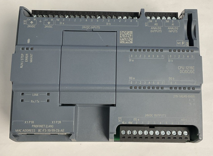 SIEMENS 6ES7 215-1AG40-0XB0 CPU MODULE 24VDC SIMATIC S7-1200