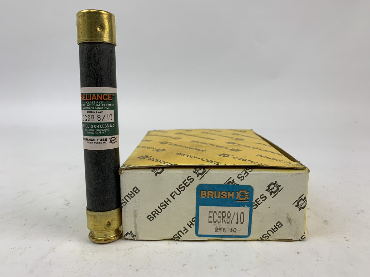 Brush Reliance Time-Delay Dual-Element ECSR8/10 8/10A 600V Fuse "Lot of 10"