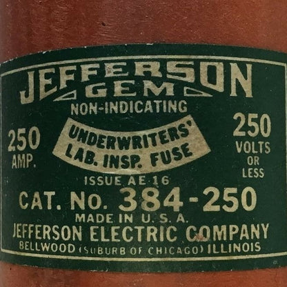 JEFFERSON GEM 384-250 FUSE 250A NON-INDICATIONG ISSUE AE-16