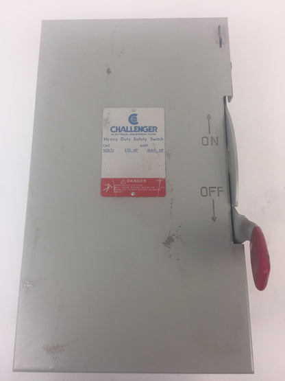 CHALLENGER HD361NFC HD SAFETY SWITCH 600V 30AMP 20HP 3 POLE NON FUSIBLE TYPE 1