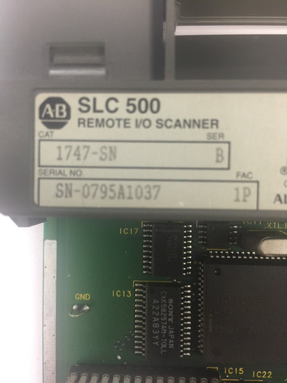 ALLEN BRADLEY 1747-SN REMOTE I/O SCANNER MODULE SER B