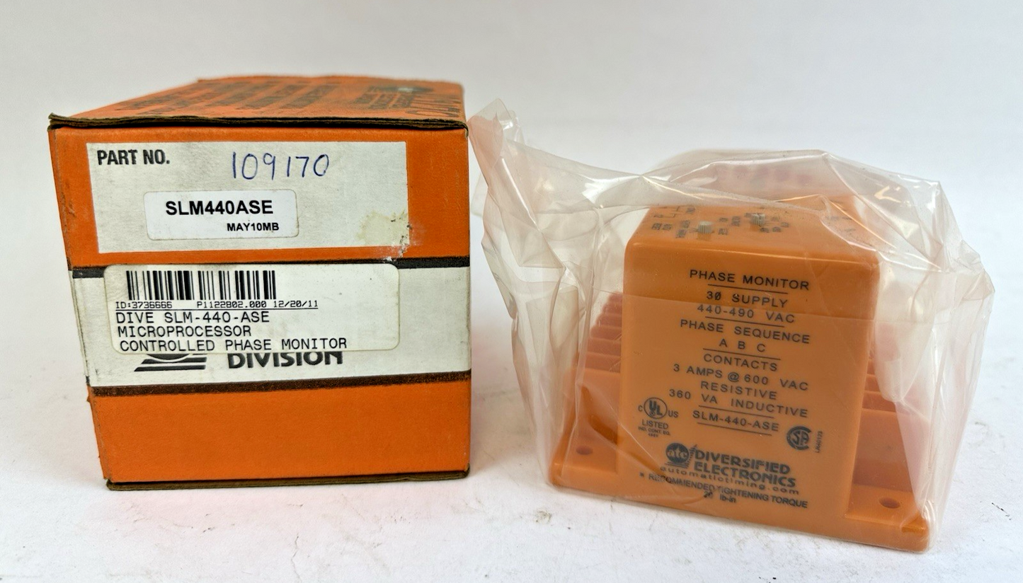 ATC SLM-440-ASE PHASE MONITOR RELAY 440-490VAC 3PH DPDT 3A 600VAC MICROPROCESSOR