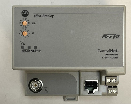ALLEN BRADLEY 1794-ACN15 FLEX I/O CONTROL NET ADAPTER OUTPUT 5VDC 640mA INPUT